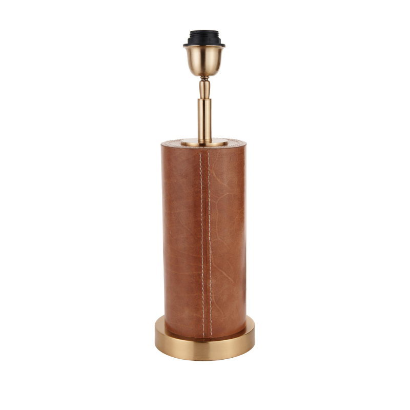 Laurence Crocodile/Tan Leather Table Lamp  - Base Only