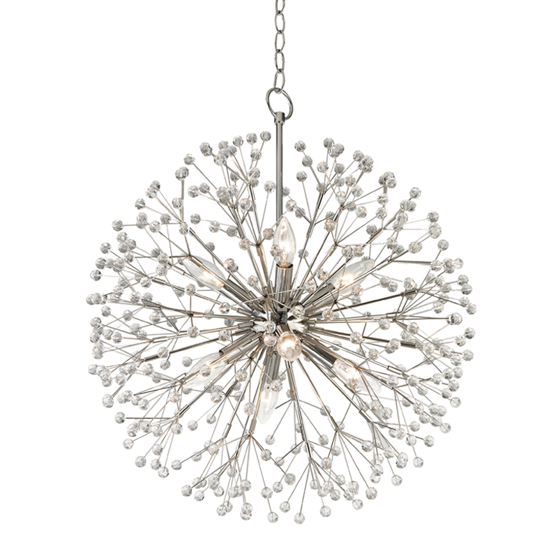 Dunkirk 8/10/16Lt Chandelier - Brass/Nickel