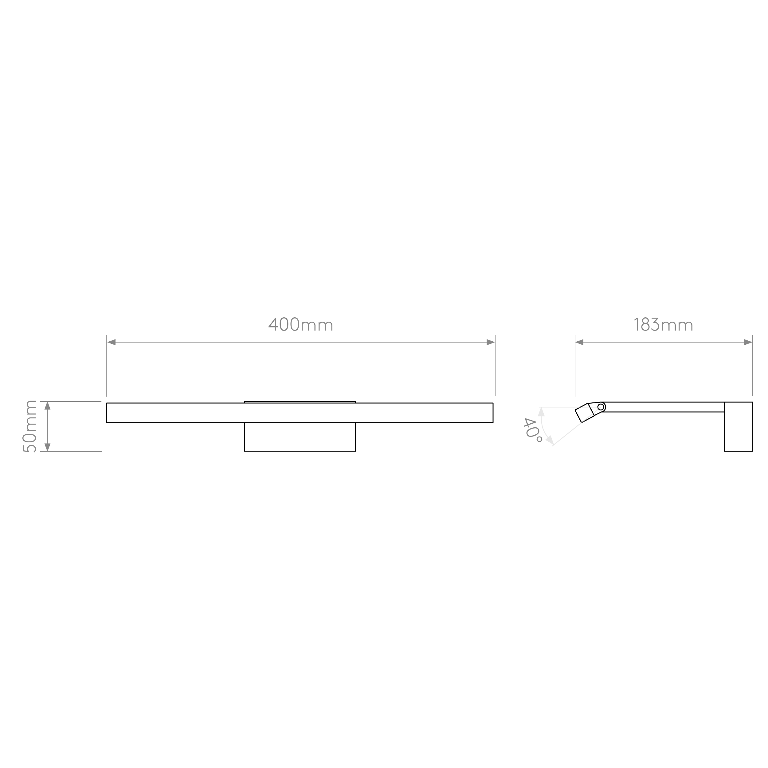 Mondrian 400/600 LED Picture Light- Bronze/ Matt Black