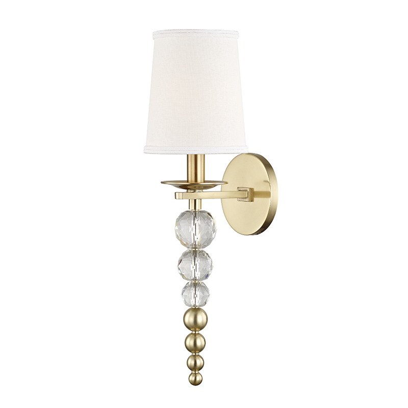 Persis 1Lt Wall Sconce- Polished Nickel/ Aged Brass