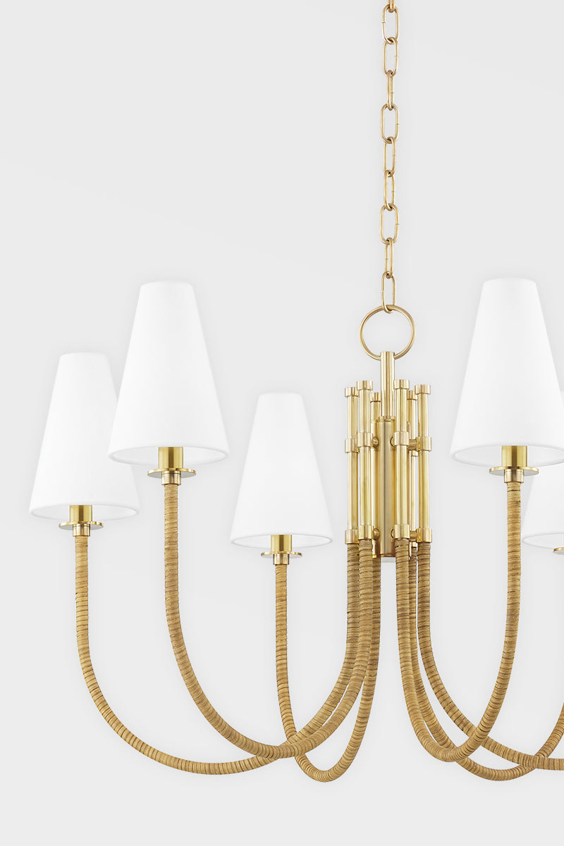 Ripley 6Lt Chandelier - Aged Brass