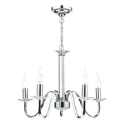 DAR Pique 5 Light Polished Chrome Clear Crystal Detail - Cusack Lighting