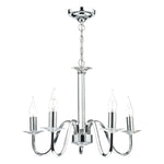 DAR Pique 5 Light Polished Chrome Clear Crystal Detail - Cusack Lighting