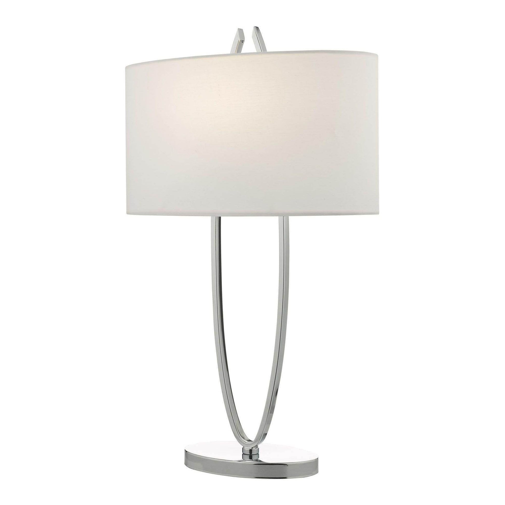 Dar Utara Table Lamp Polished Chrome With Shade - Cusack Lighting