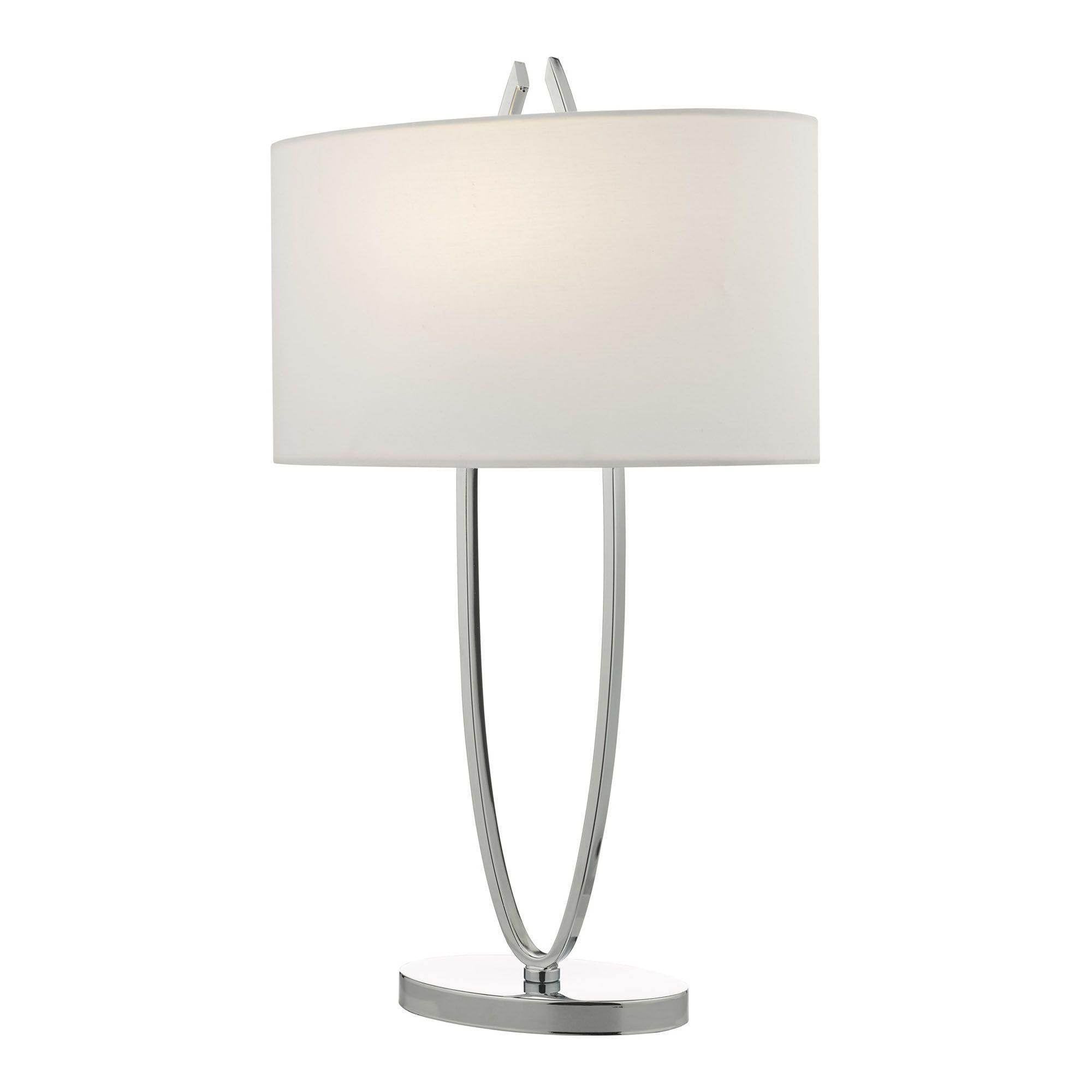 Dar Utara Table Lamp Polished Chrome With Shade - Cusack Lighting