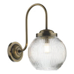 Henley Single wall light in Antique brass/Satin Chrome