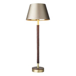 David Hunt Hunter Table lamp in butter brass with leather effect Fitting Only
