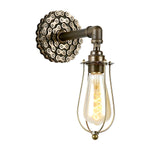 Loxley single wall light in bronze with cage