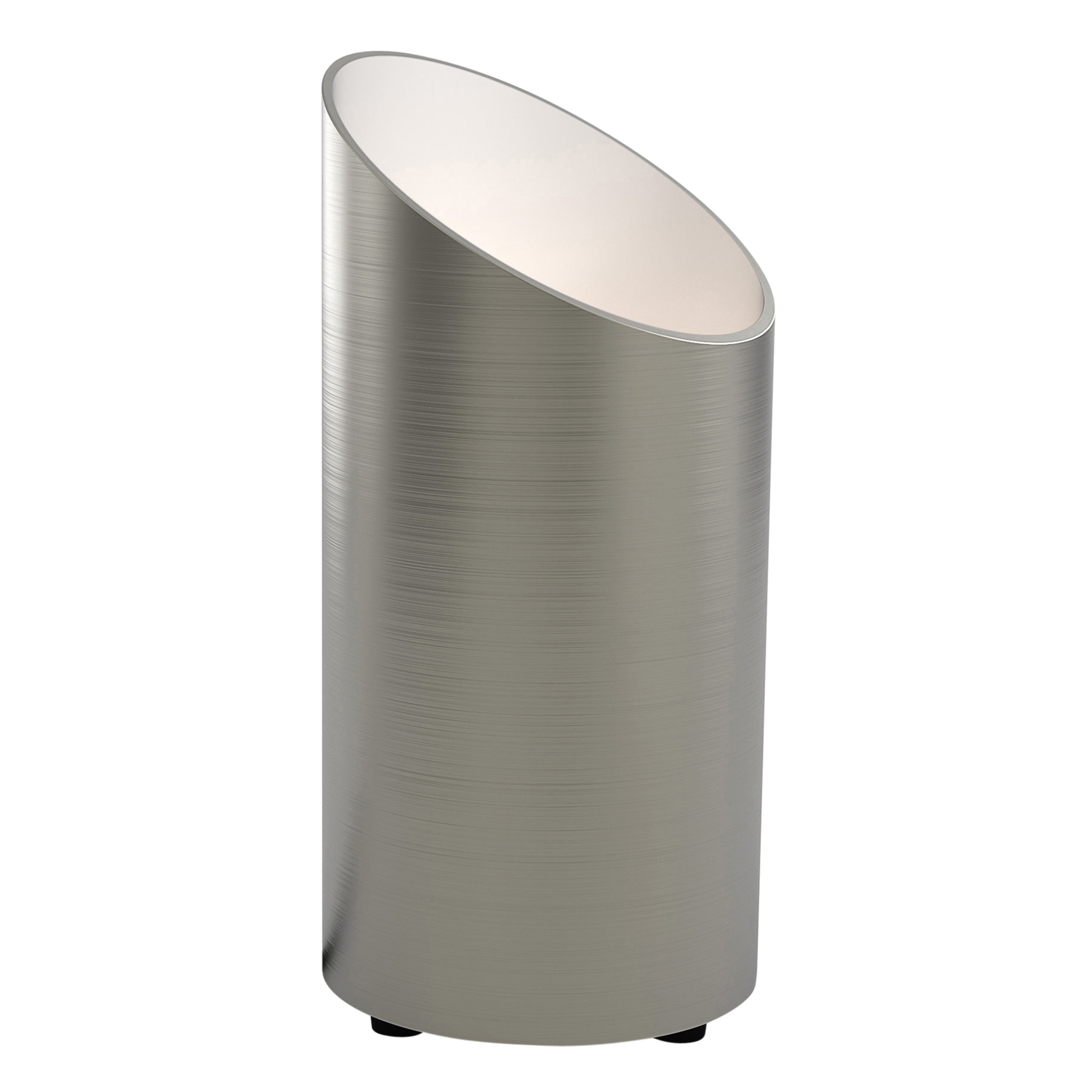 Cut Floor Lamp- Matt Nickel/ White