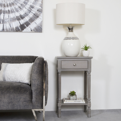 Delta Taupe/White Finish  End Table