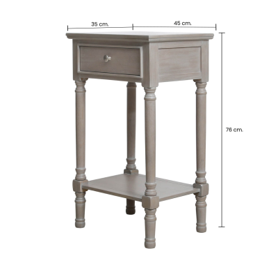 Delta Taupe/White Finish  End Table