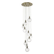 Dar Dita 10lt Cluster Fitting Brass & Glass - Cusack Lighting