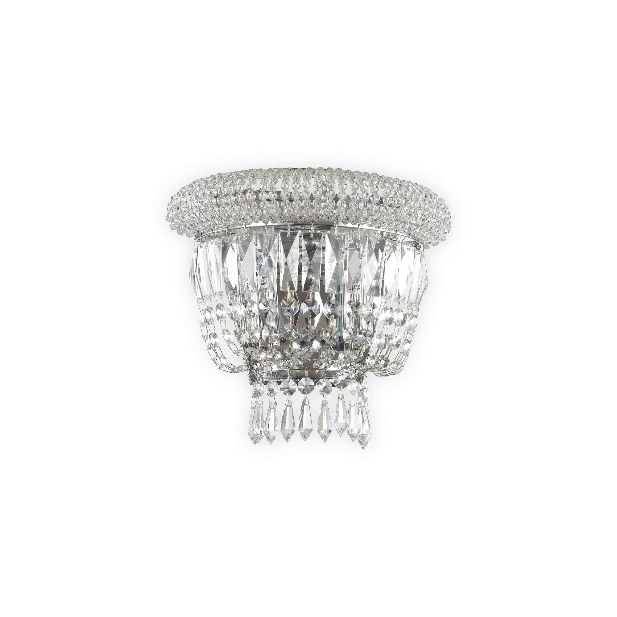 Dubai Crystal Wall Light - Chrome/Brass Finish - Cusack Lighting