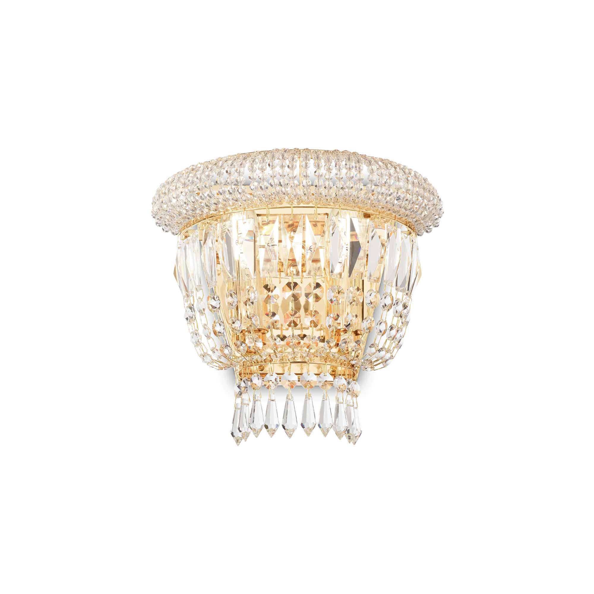 Dubai Crystal Wall Light - Chrome/Brass Finish - Cusack Lighting