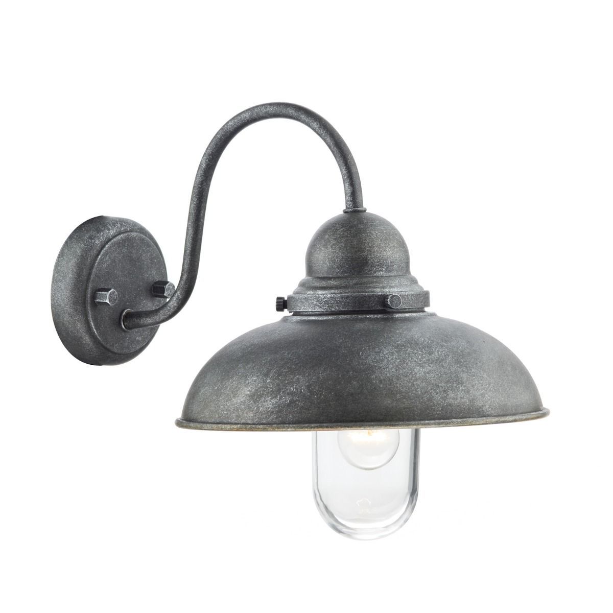Dynamo 1 Light Wall Bracket Aged Iron IP44 - Cusack Lighting