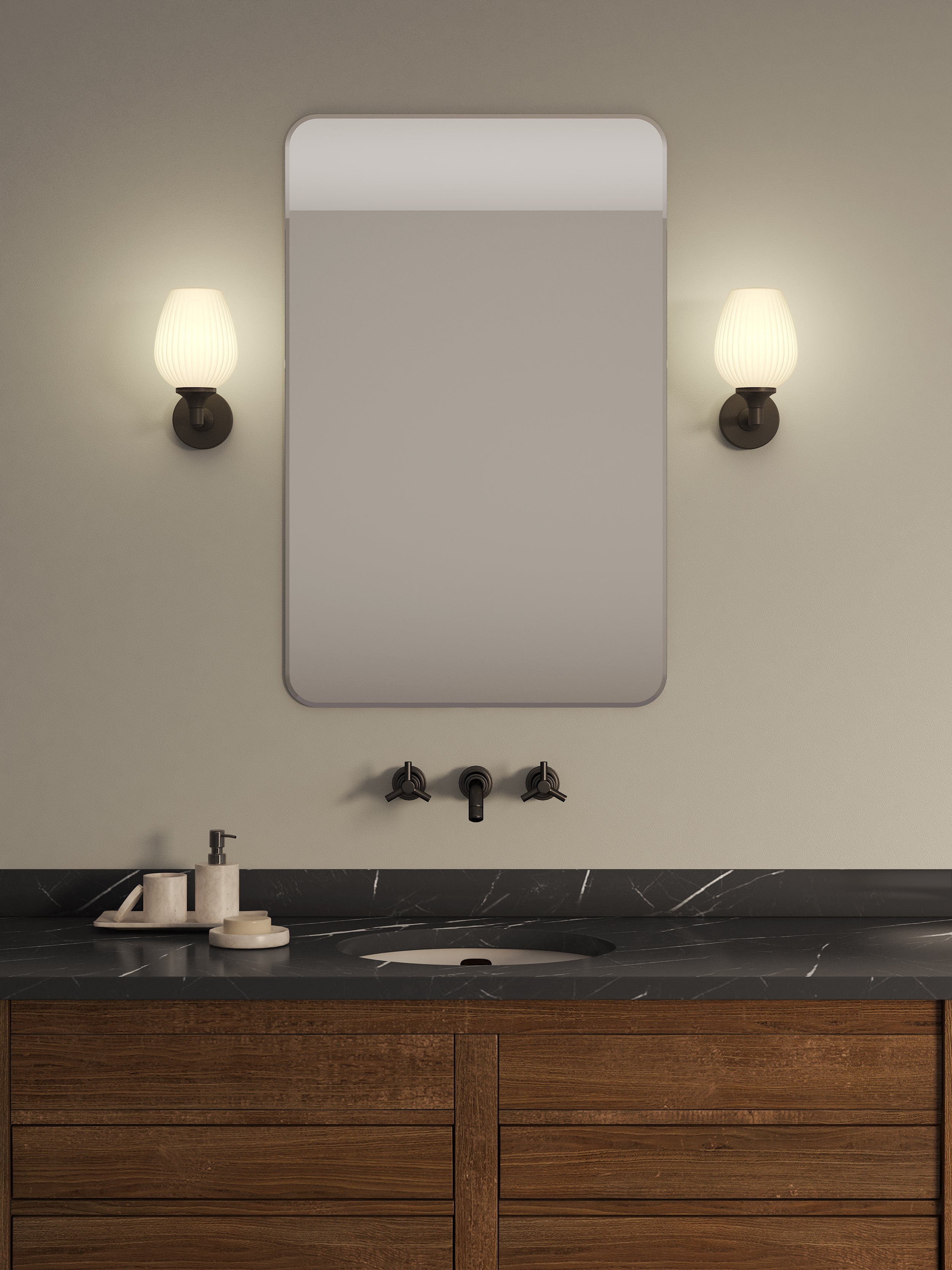 Liberty Bathroom Wall Light in Various Finishes E14 IP44