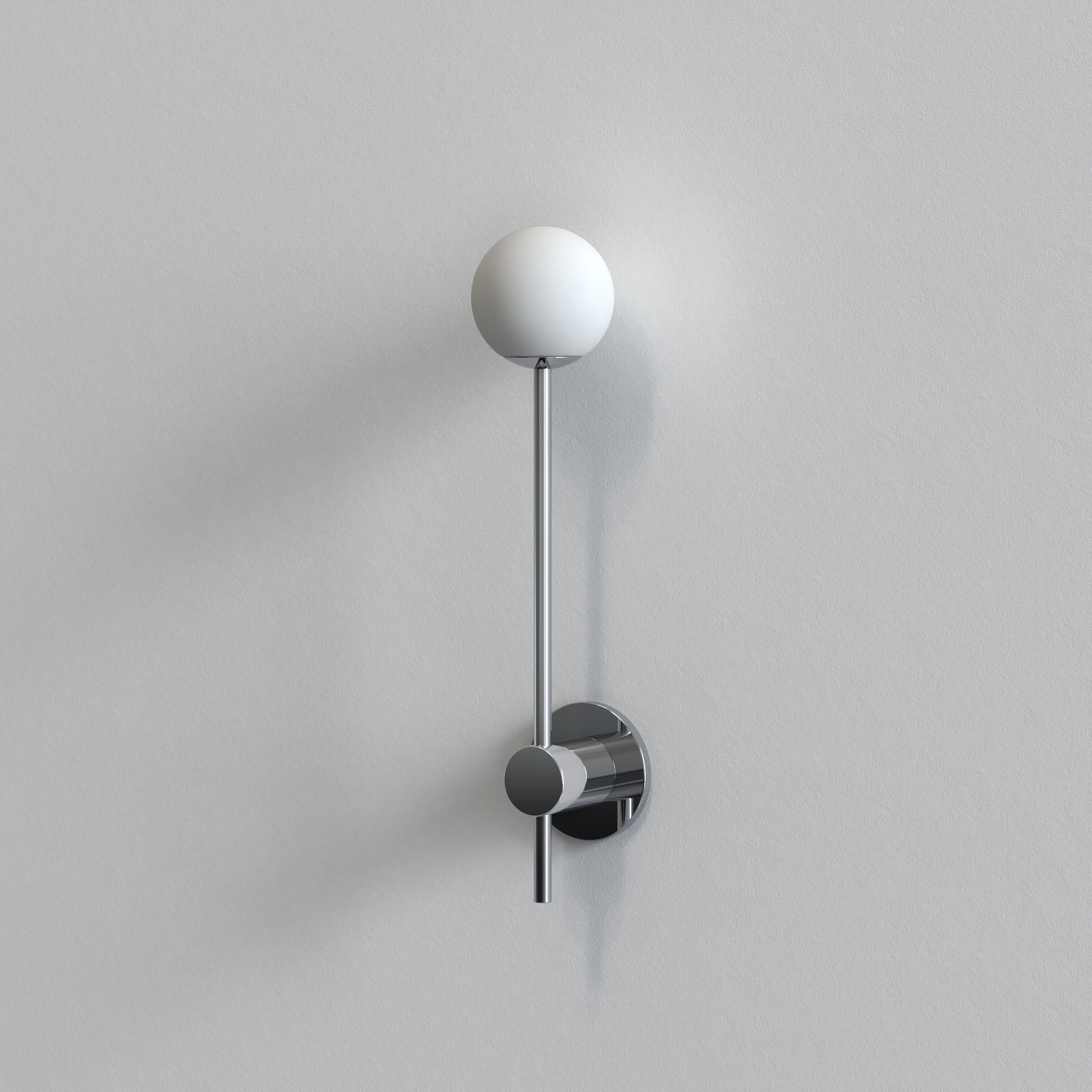Orb Single Bathroom Wall Light- Polished Chrome/ Matt Black