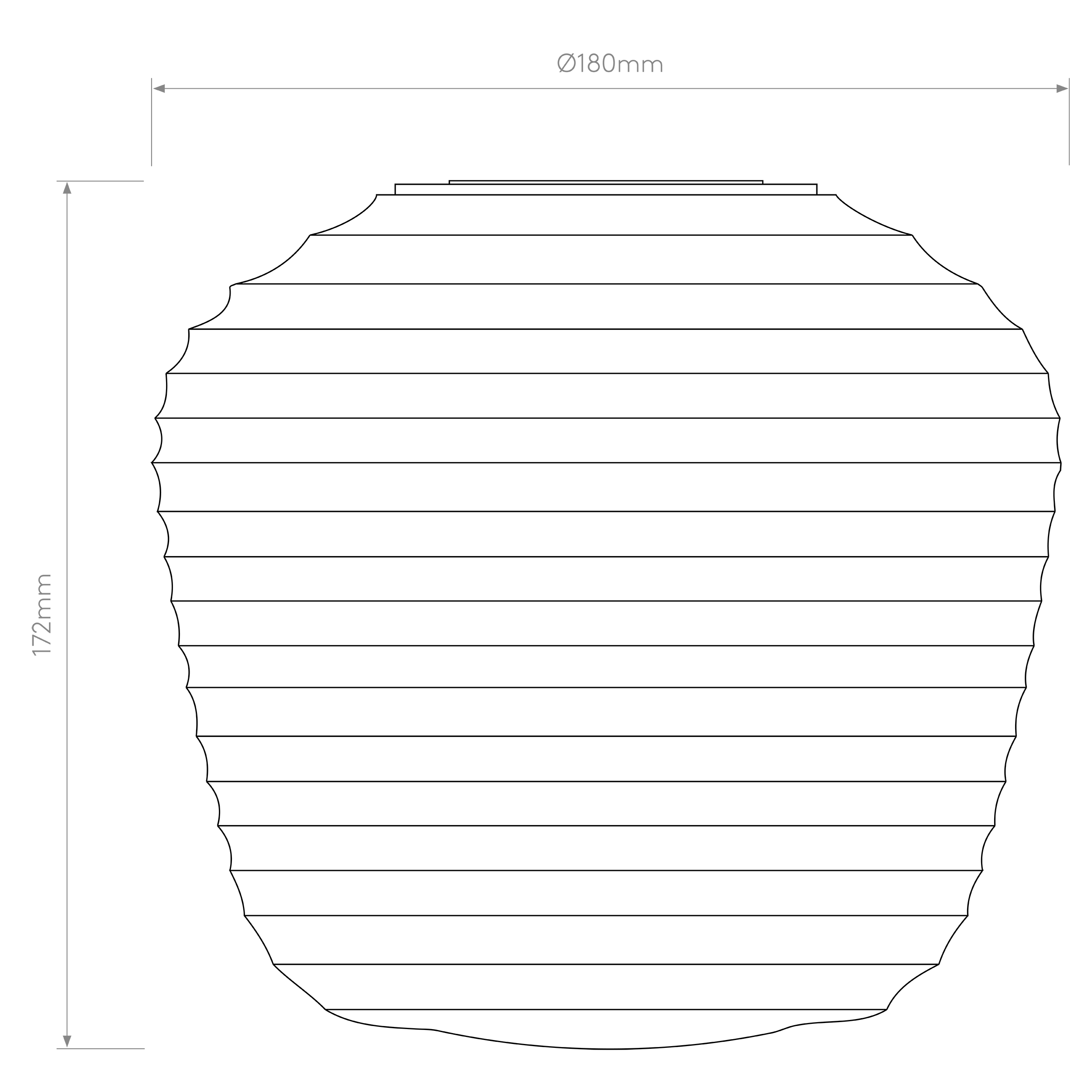 Nara Taper/Ribbed Glass Shade