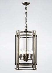 Eaton Pendant 3,4,6,12 Light- Polished Chrome/ Antique Brass