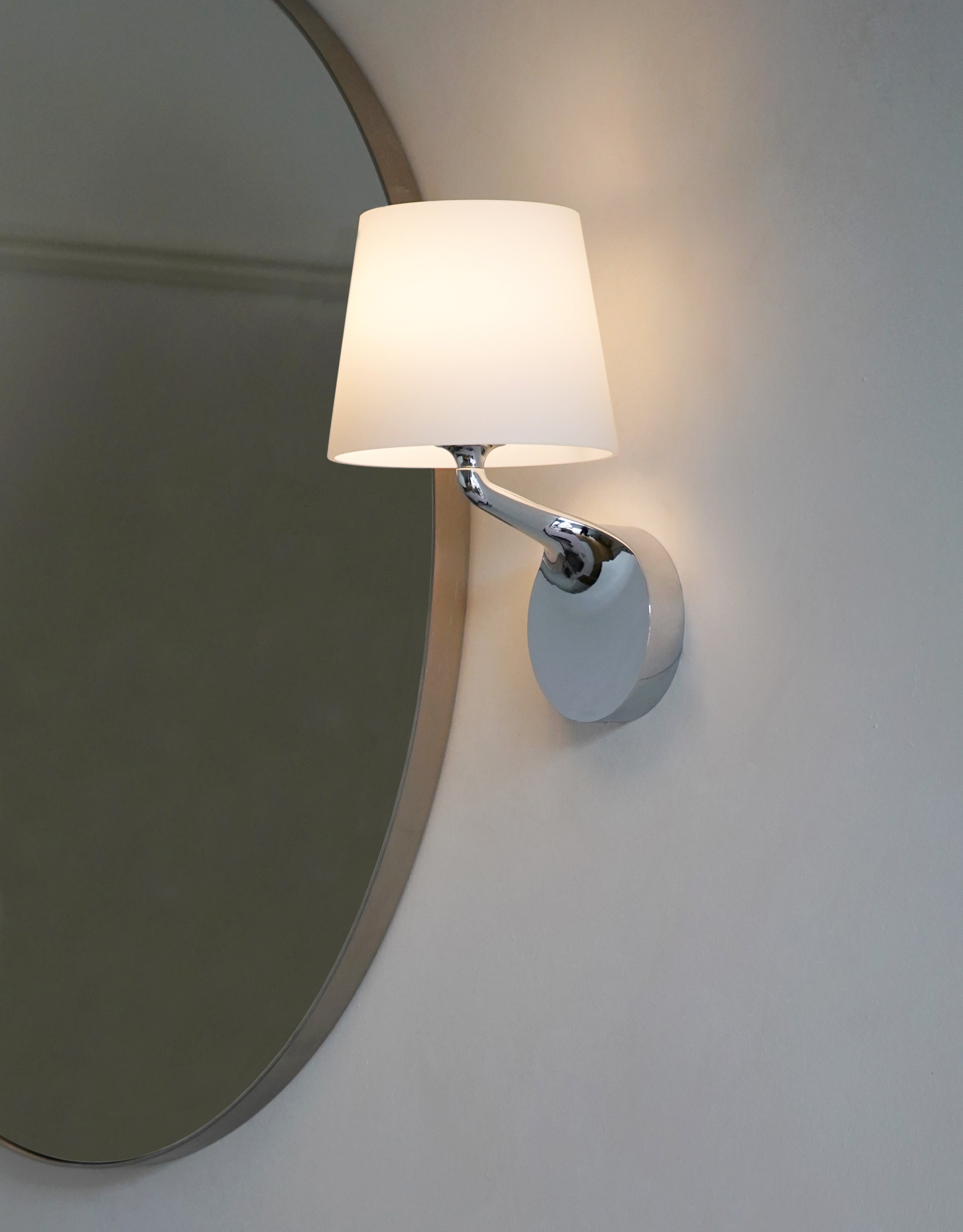 Millie Bathroom Wall Light- Polished Chrome/ Matt Black