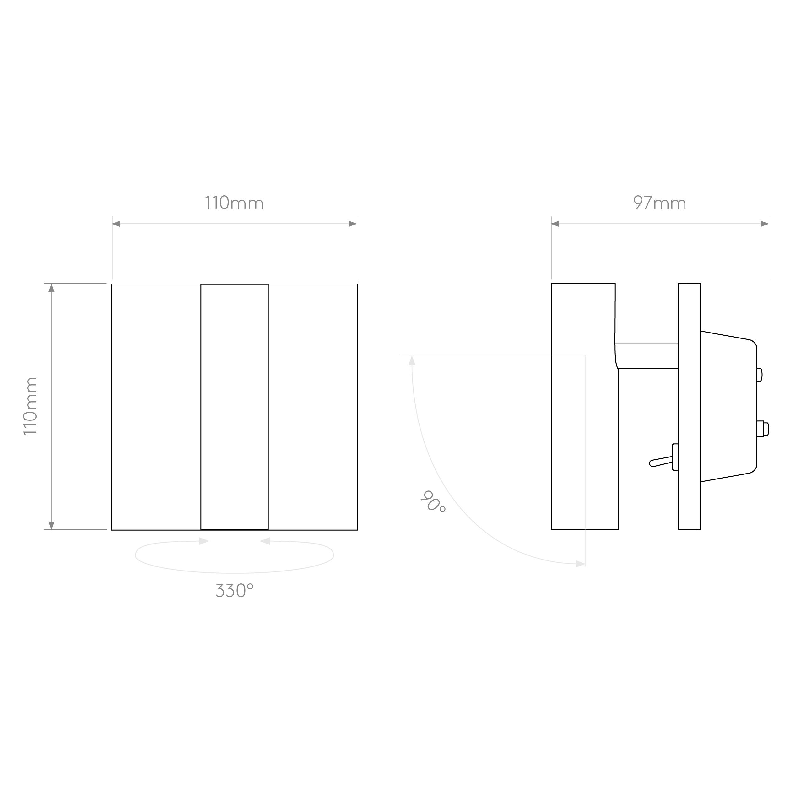 Enna Recess/ Square Switched LED Reading Light- Various Finishes