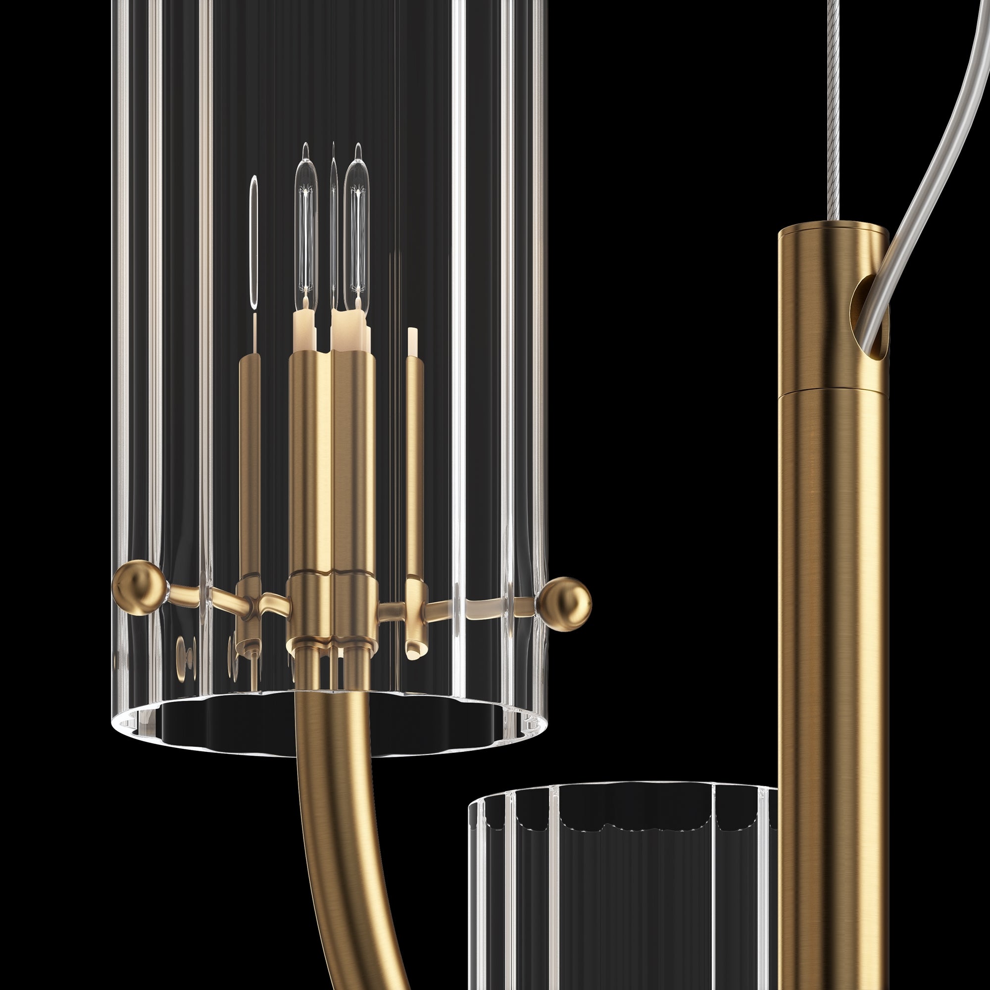 Arco 3Lt Centre Ceiling Light - Brass Finish