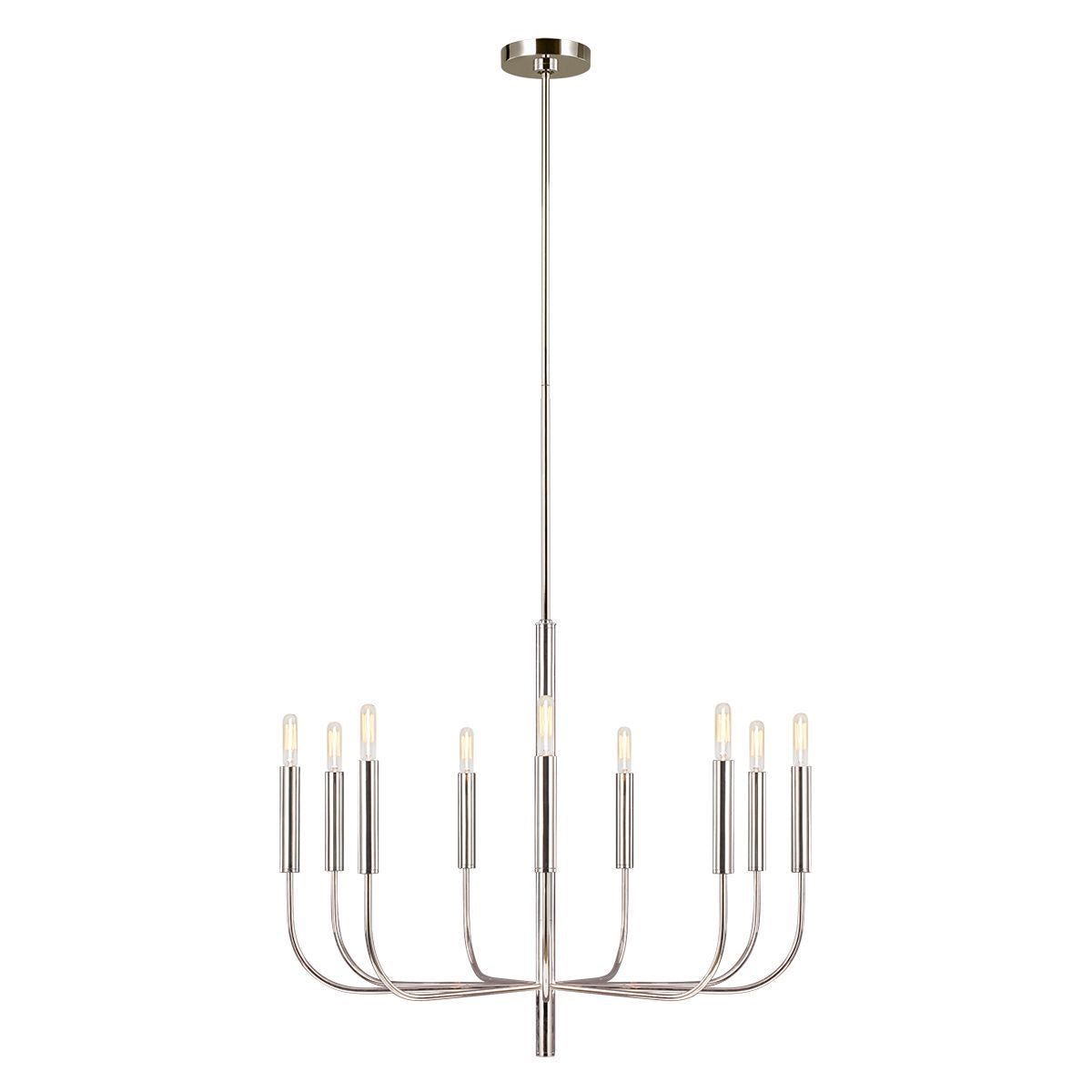 Elstead Brianna 9Lt Chandelier Ceiling Light - Polished Nickel Finish