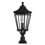 Cotswold Lane 3 Light Large Pedestal – Black - Cusack Lighting