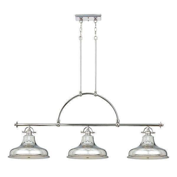 Elstead Emery 3 Light Island Chandelier, Weathered Brass, Imperial Silver, Palladian Bronze