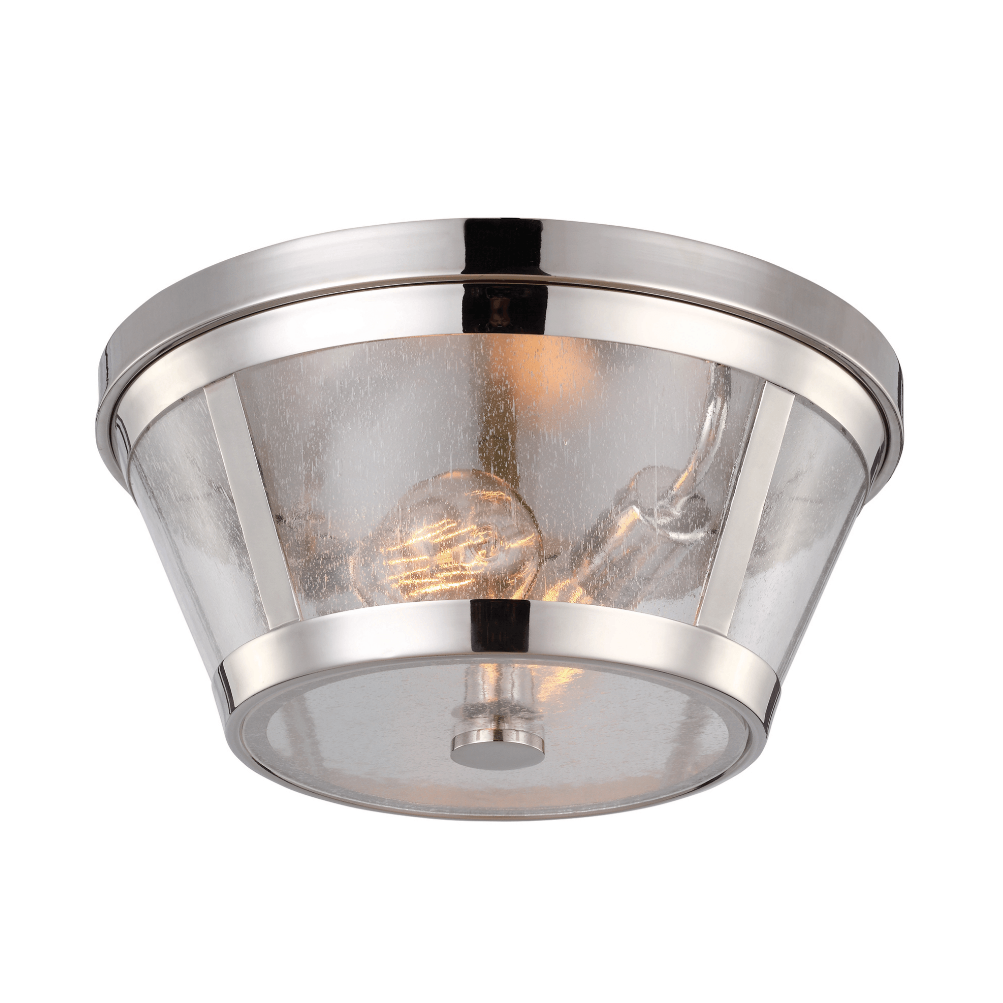 Elstead Harrow 2 Light Flush Mount - Polished Nickel - Cusack Lighting