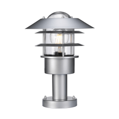 Elstead Helsingor 1 Light Pedestal Lantern – Black/Silver