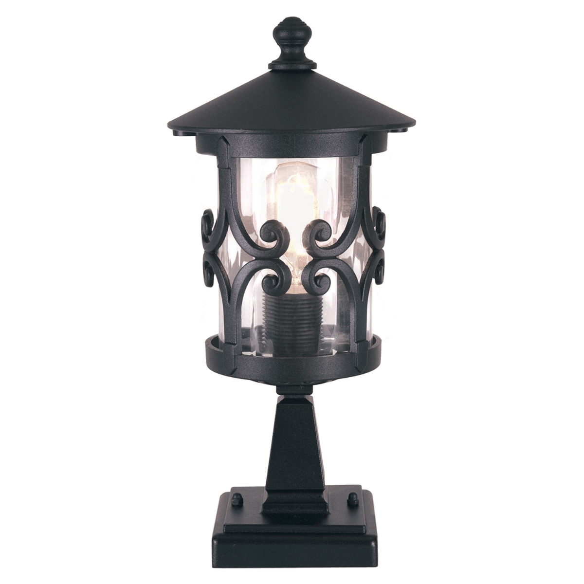 Elstead Hereford 1 Light Pedestal Lantern - Black - Cusack Lighting