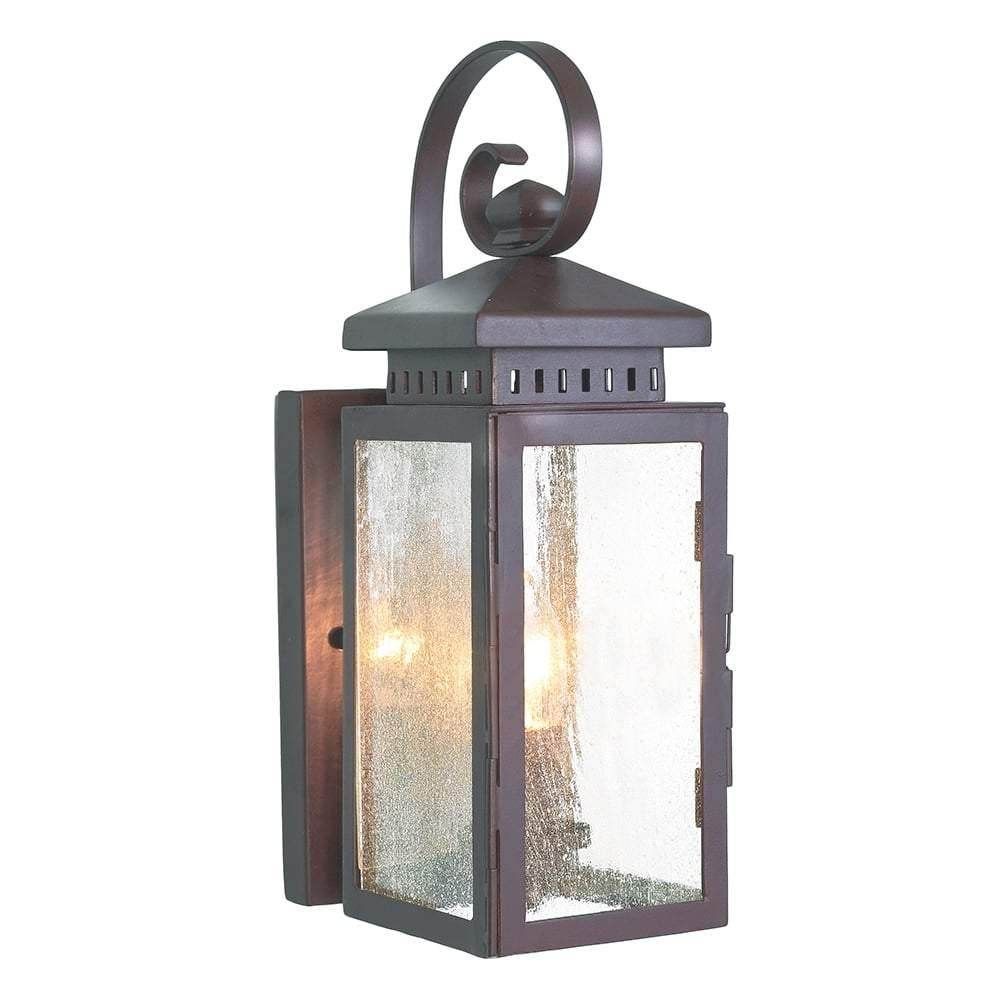 Elstead Hythe Old Bronze Outdoor Wall Lantern with Speckled Glass - Cusack Lighting