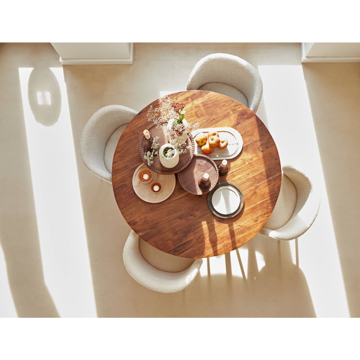 Elyna Dining Chair - Bouclé Light Beige Finish