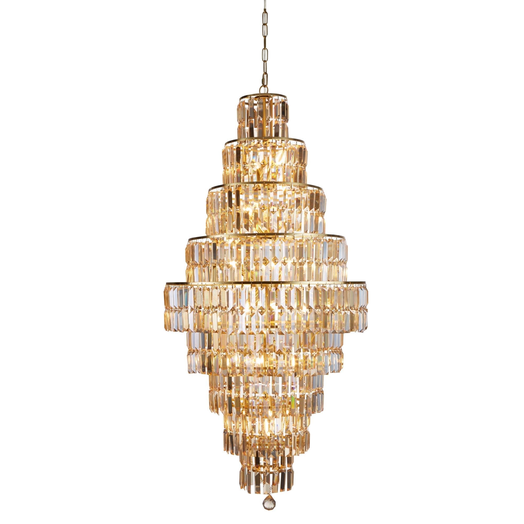 Empire 13Lt Crystal Ceiling Light  - Chrome/Brass Finish
