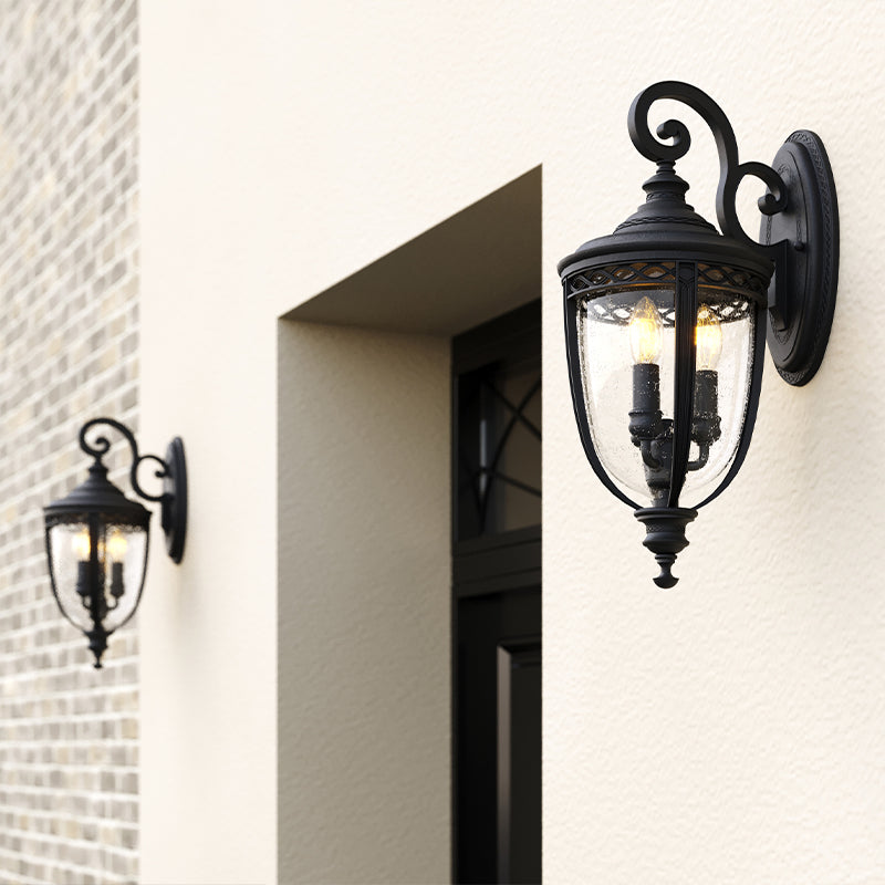 English Bridle Medium Wall Lantern - Black Finish