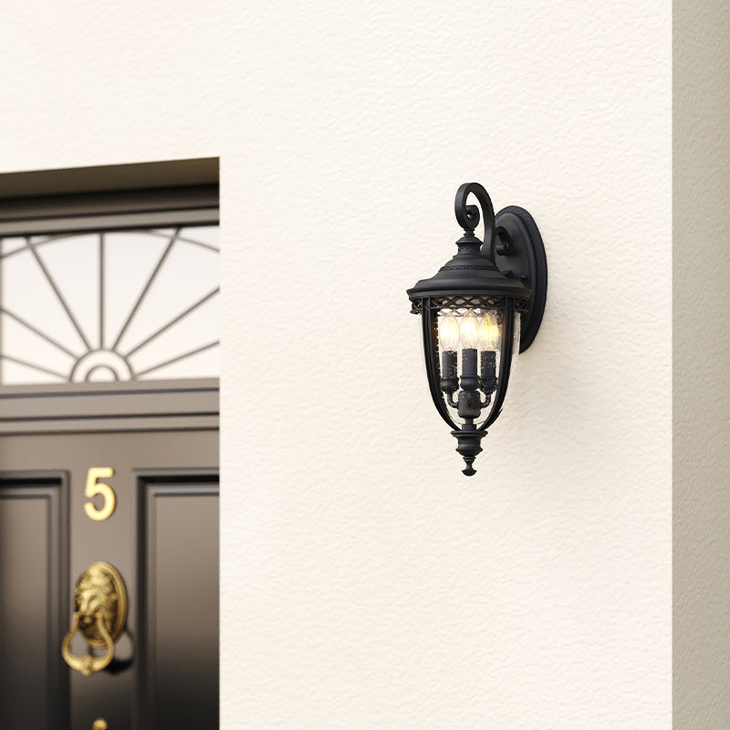 English Bridle Medium Wall Lantern - Black Finish