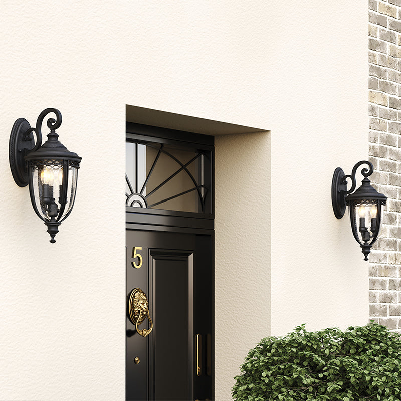 English Bridle Medium Wall Lantern - Black Finish