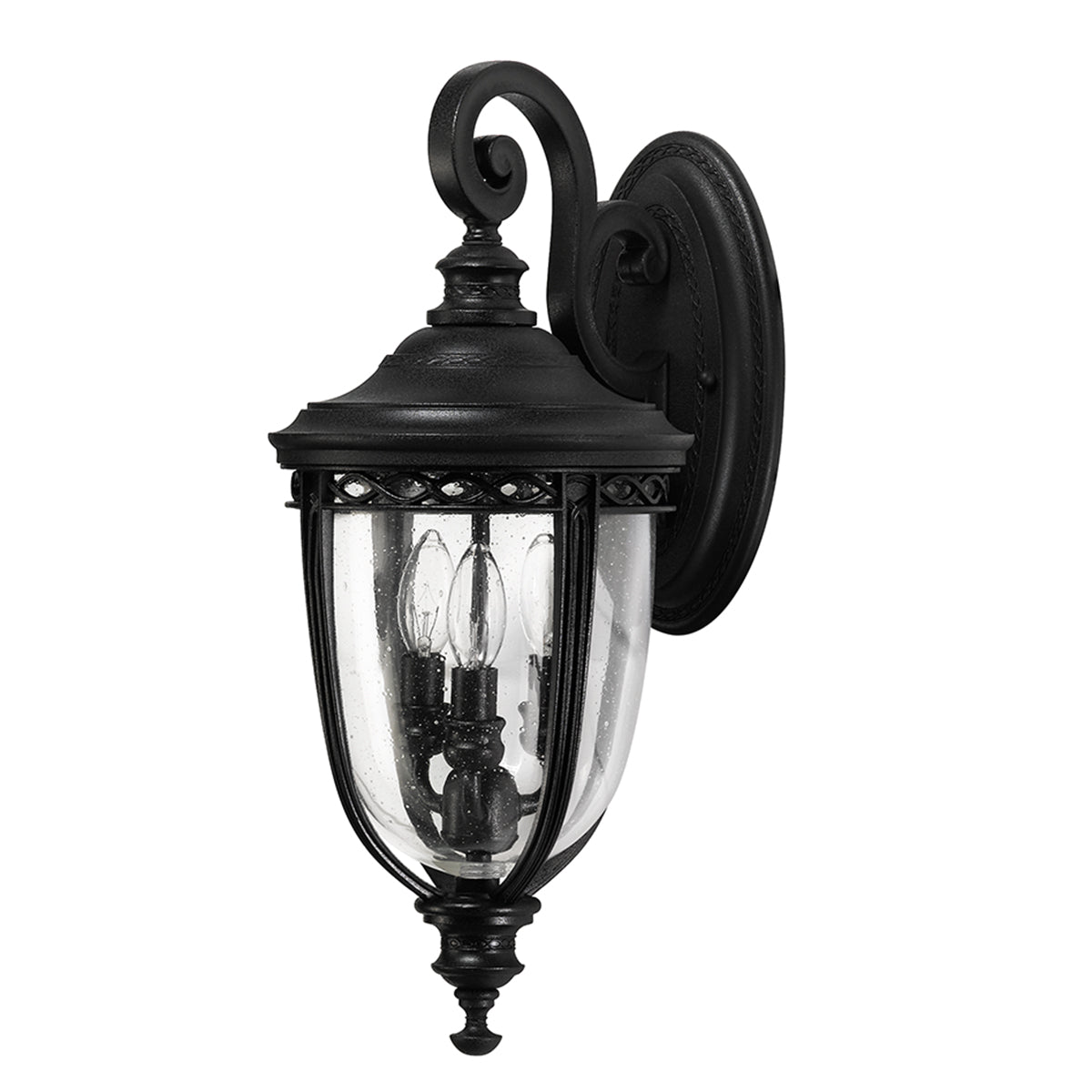 English Bridle Medium Wall Lantern - Black Finish