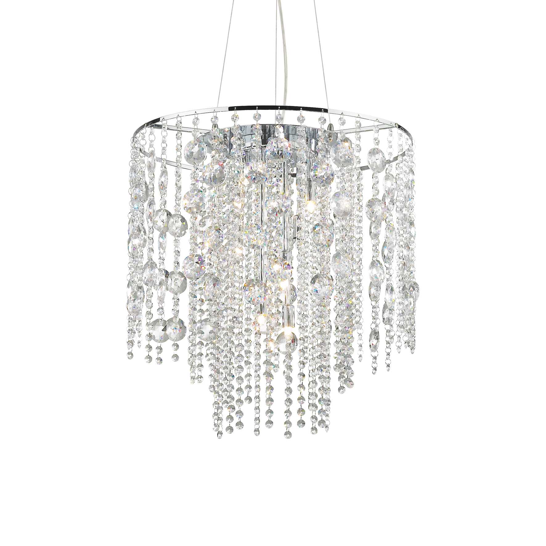 Evasione Crystal Ceiling Light 8/10Lt - Chrome Finish - Cusack Lighting