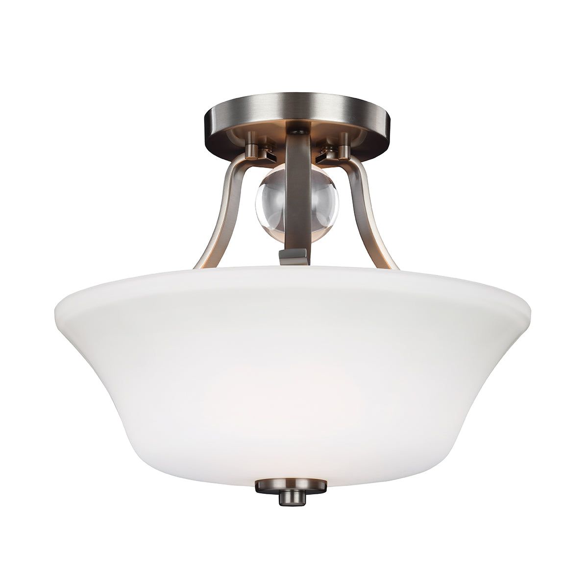 Evington 2L Semi Flush Ceiling Light - Satin Nickel Finish