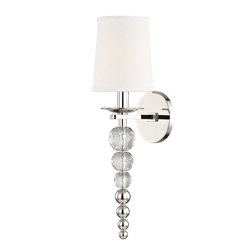 Persis 1Lt Wall Sconce- Polished Nickel/ Aged Brass