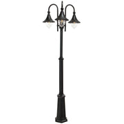 Firenze 3 Light Lamp Post - Black IP54  E27