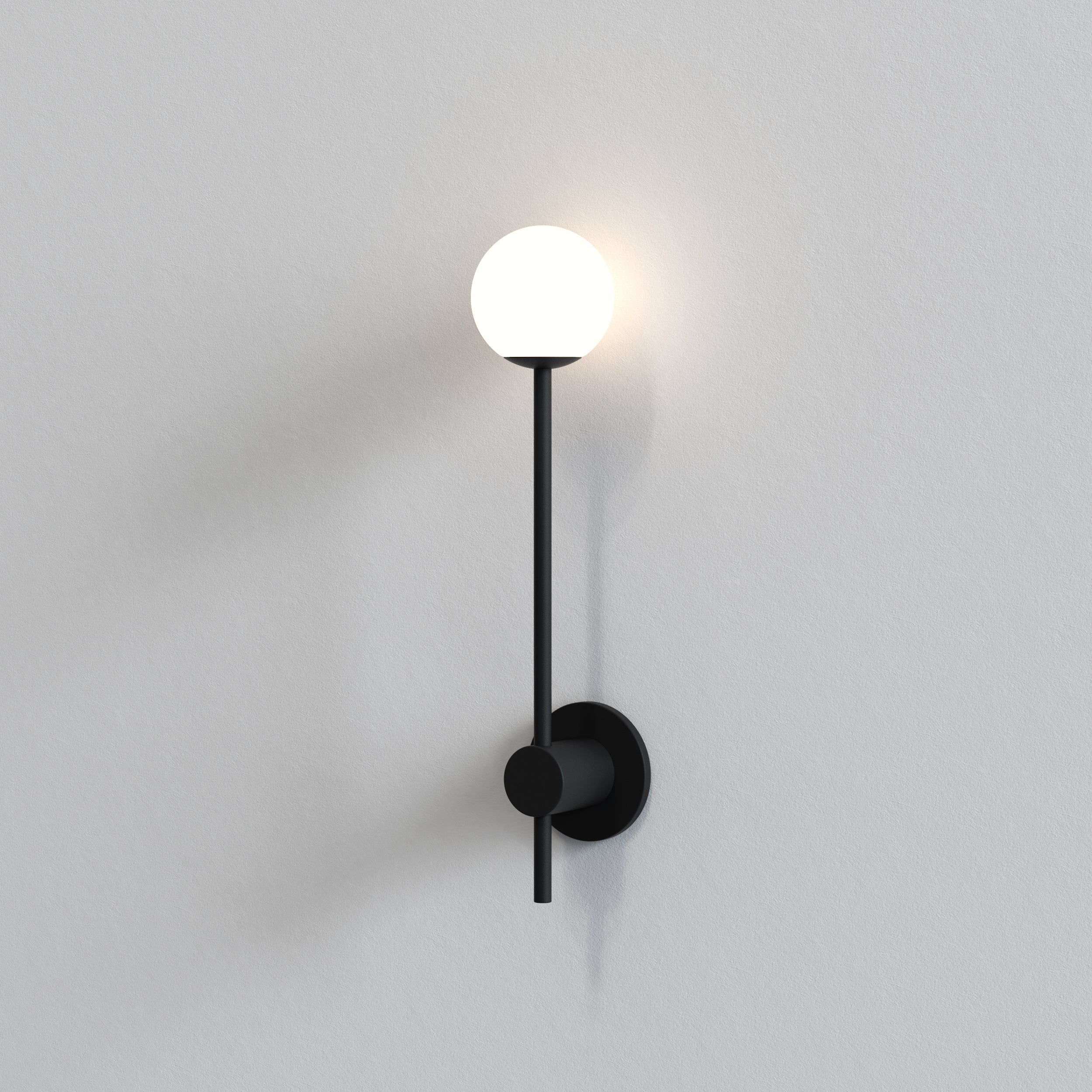 Orb Single Bathroom Wall Light- Polished Chrome/ Matt Black