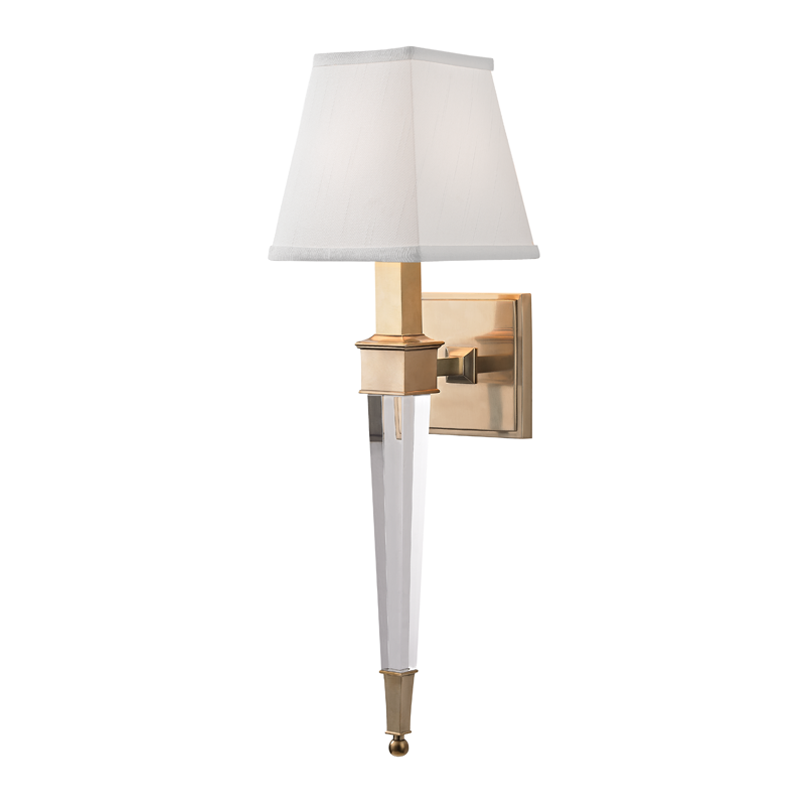 Ruskin 1Lt Wall Sconce-  Polished Nickel/ Aged Brass