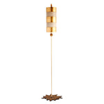 Nettle 1/2Lt Floor Lamp - Gold Leaf & Taupe E27