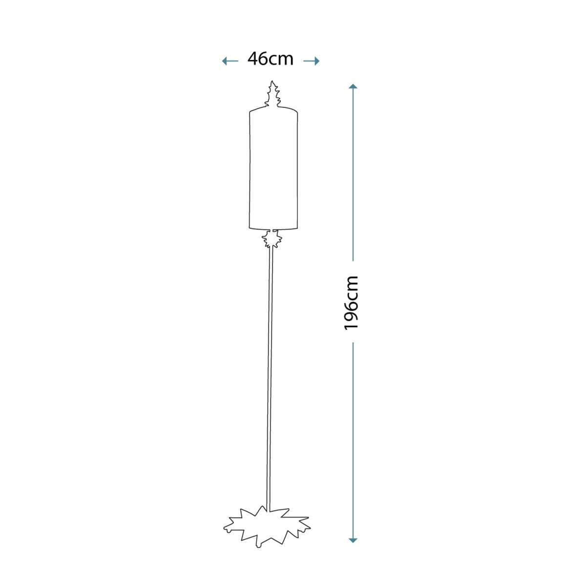 Nettle 1/2Lt Floor Lamp - Gold Leaf & Taupe E27