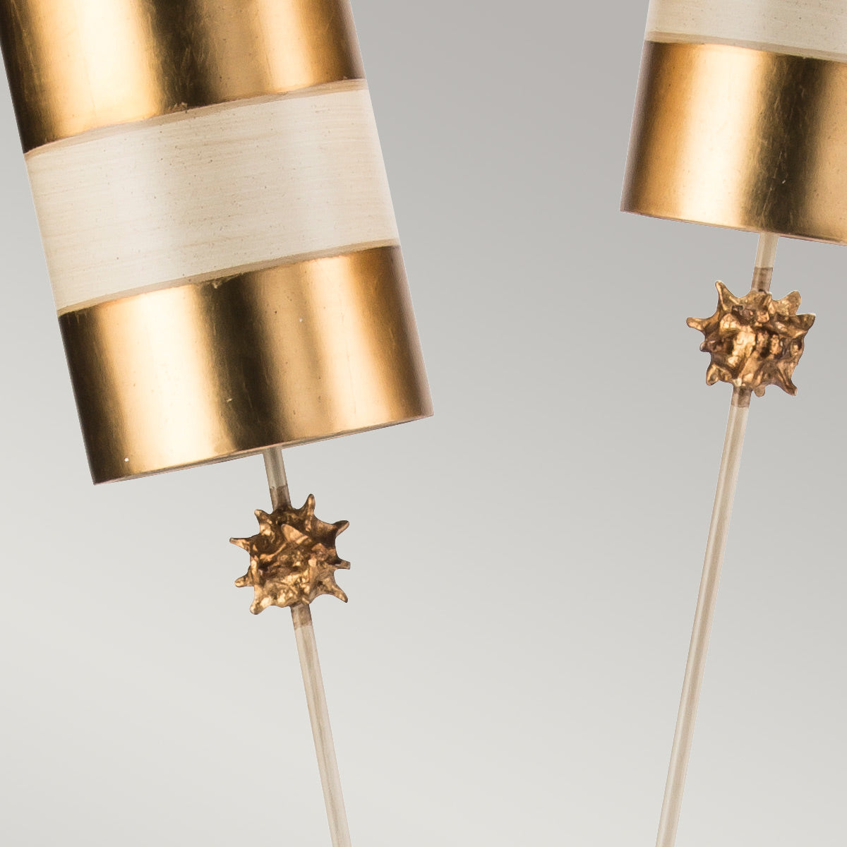 Nettle 1/2Lt Floor Lamp - Gold Leaf & Taupe E27