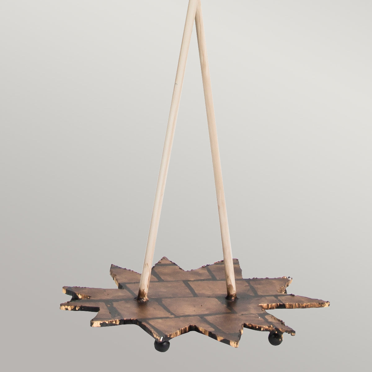 Nettle 1/2Lt Floor Lamp - Gold Leaf & Taupe E27