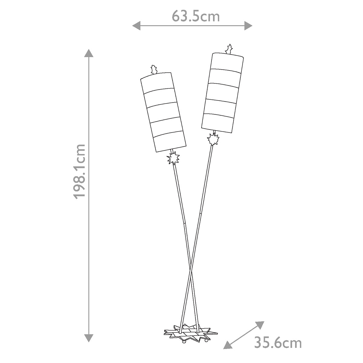 Nettle 1/2Lt Floor Lamp - Gold Leaf & Taupe E27